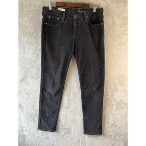 Adriano Goldschmied Corduroy Pants Women's 30R Gray Stevie Slim Straight‎ Leg